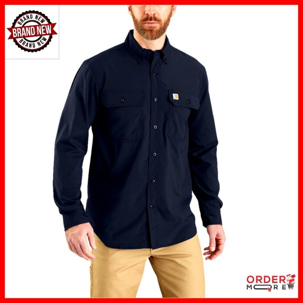 Men's Lightweight Long Sleeve Work Shirt, UPF 50+, Sweat-Wicking, Relaxed Fit